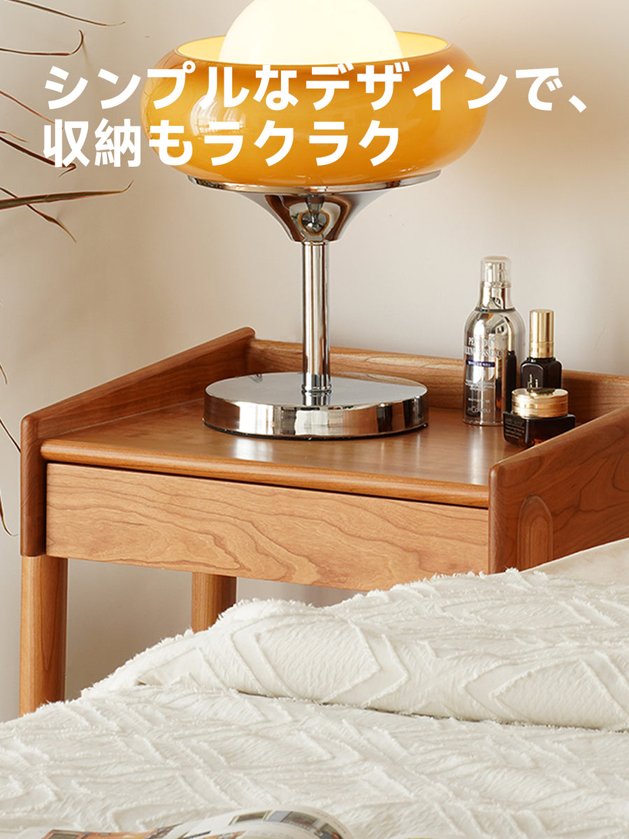 Cherry wood nightstand with drawers