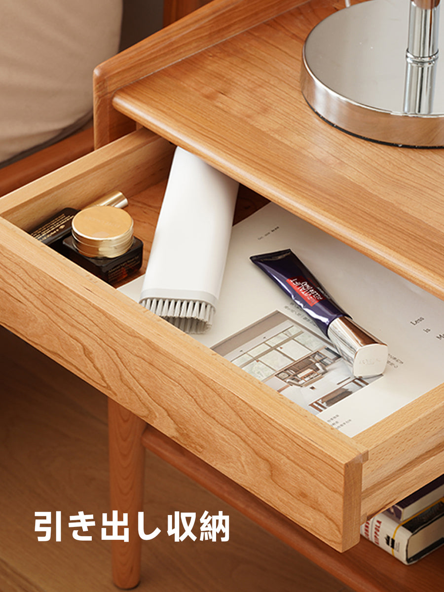 Cherry wood nightstand with drawers