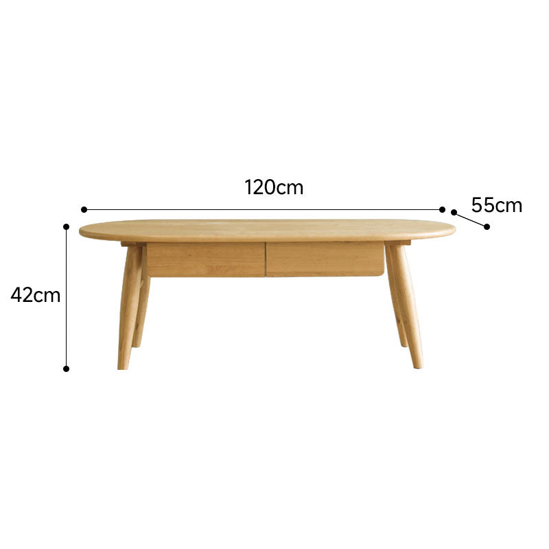Oval wooden centre table with drawer