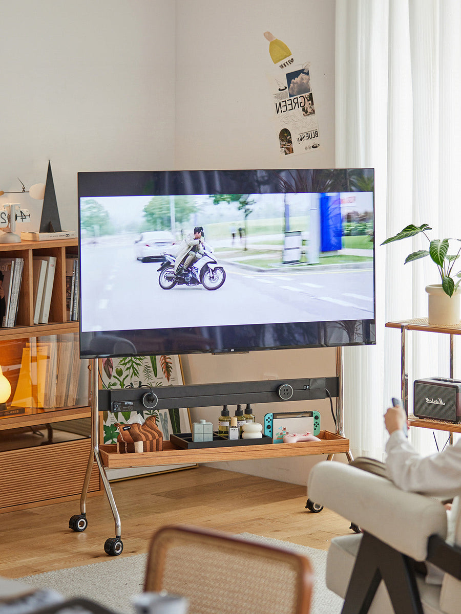 Cherry wood adjustable TV stand