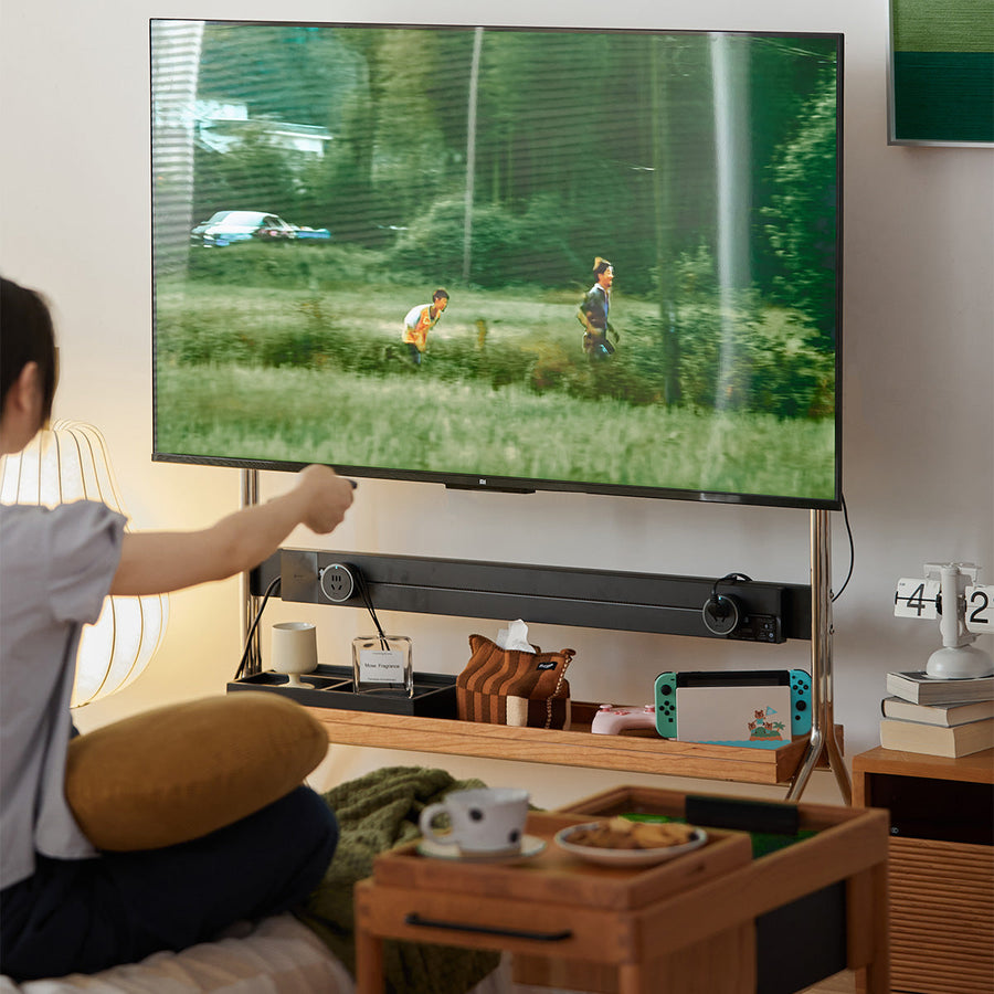 Cherry wood adjustable TV stand