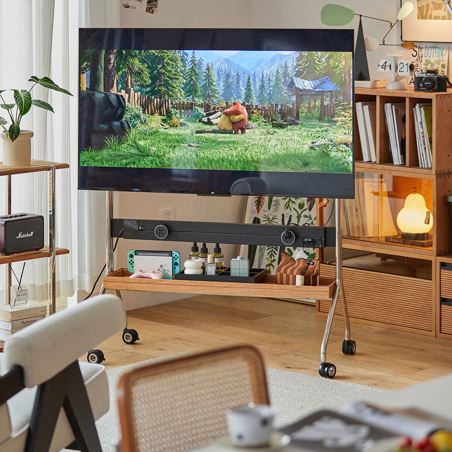 Cherry wood adjustable TV stand