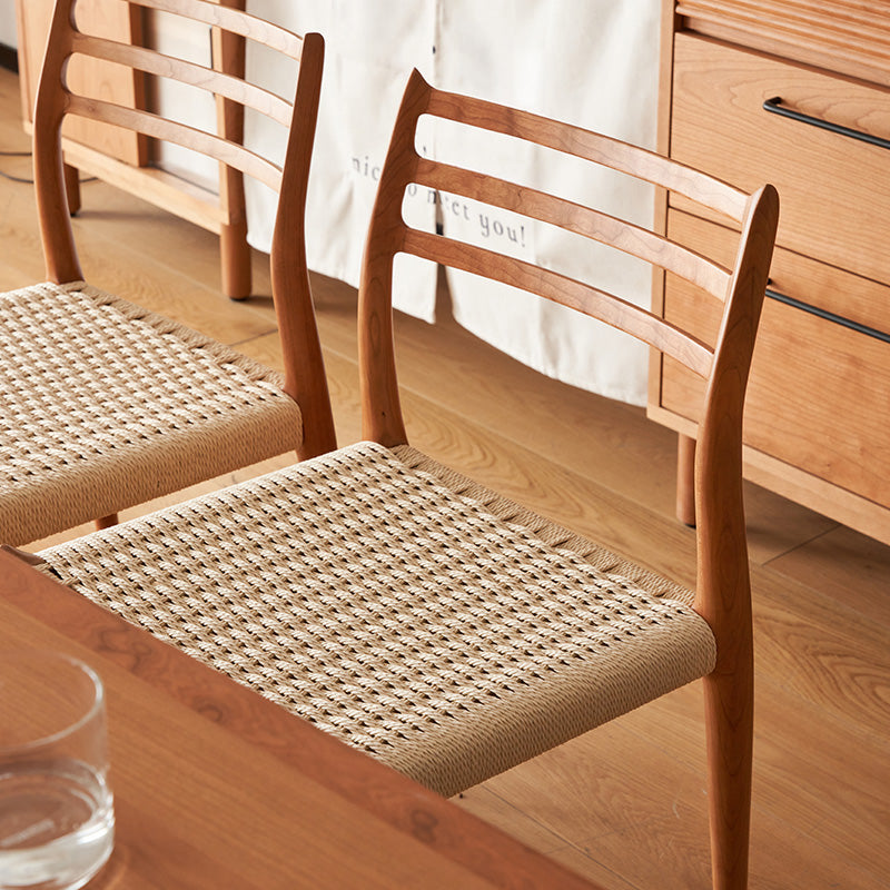 Cherry wood Natural style cherry wood dining chair
