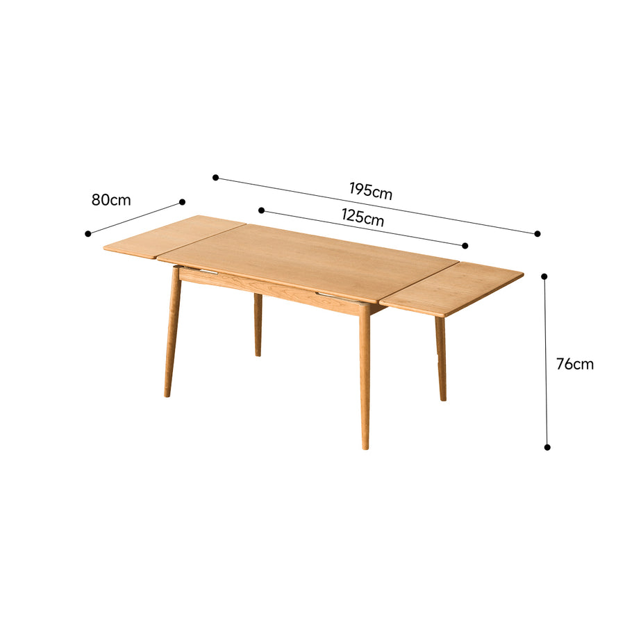 Wooden extendable dining table