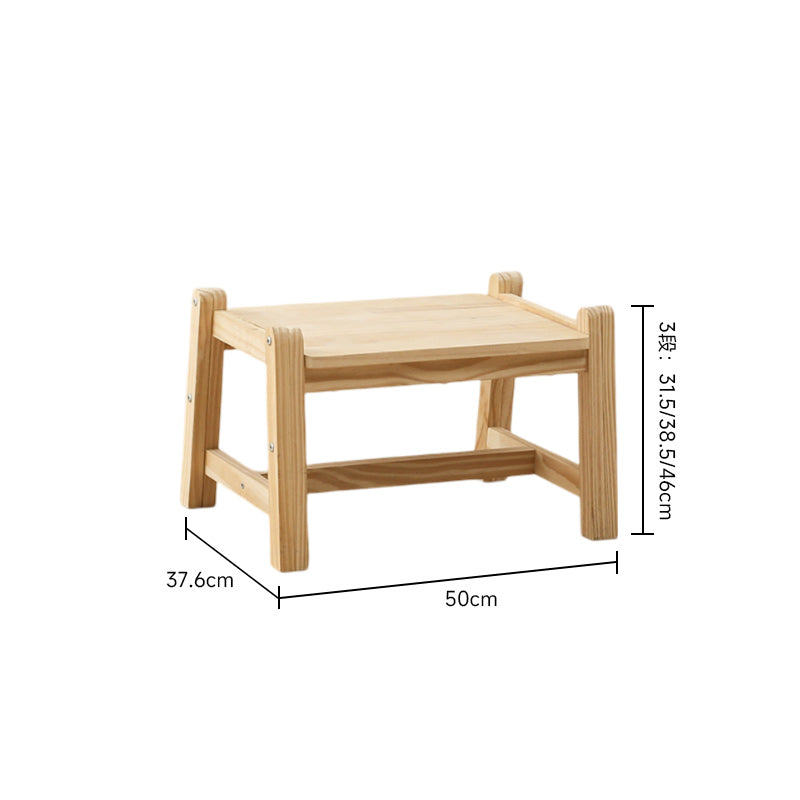 Natural wood height adjustable drawing table and chair