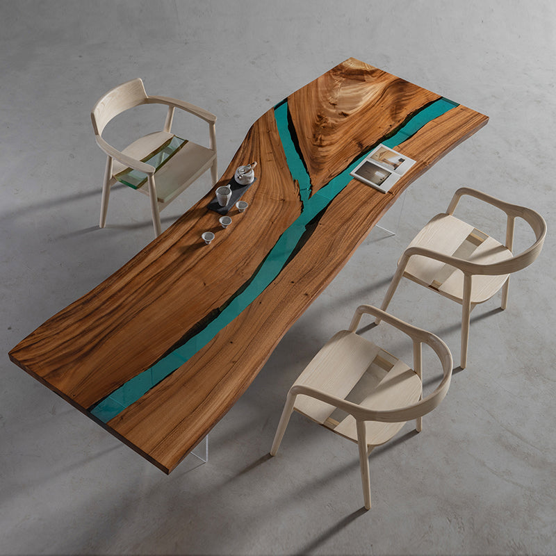 Solid wood river table top
