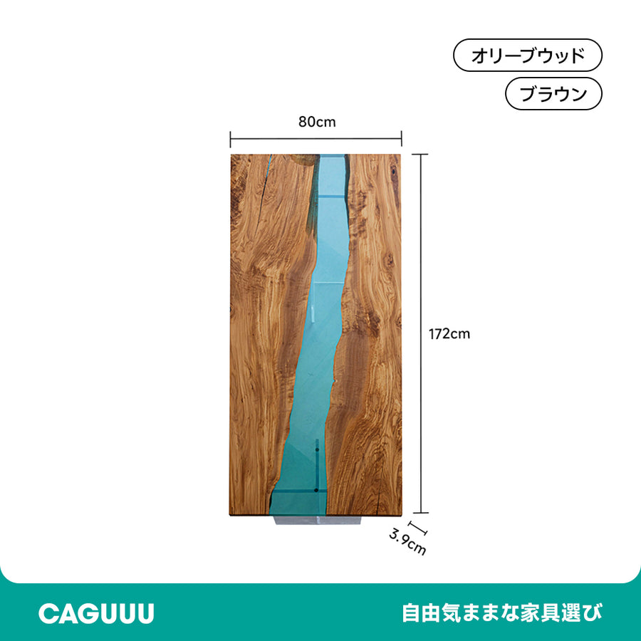 Solid olive river table top