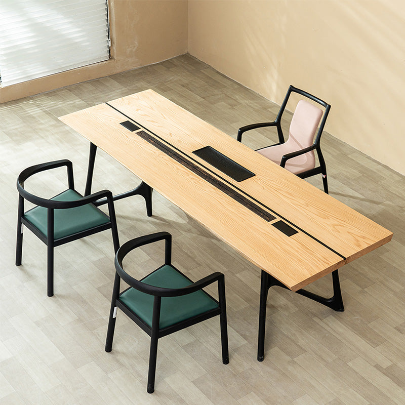 Solid red oak long table top