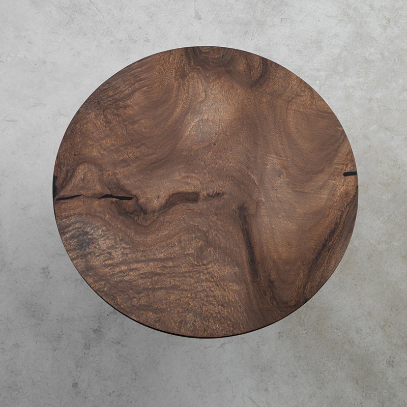 Solid wood black low table top