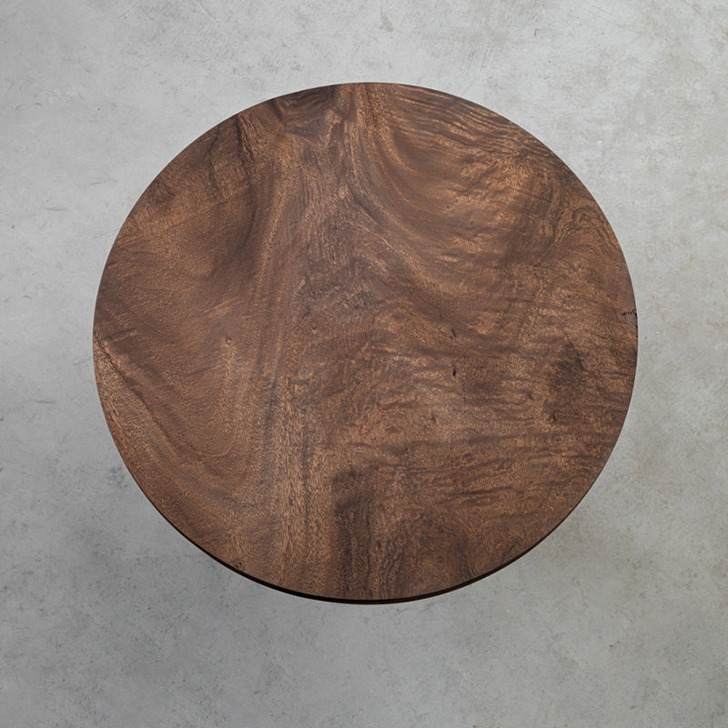 Solid wood black low table top