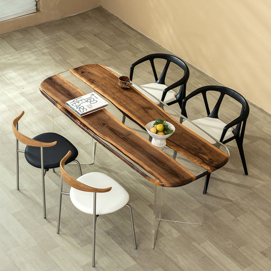 Solid black walnut clear table top