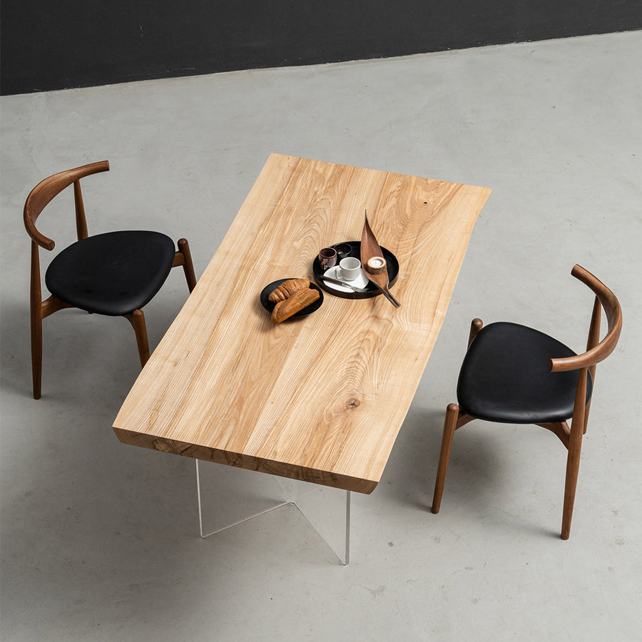 Large table top made of solid white ash