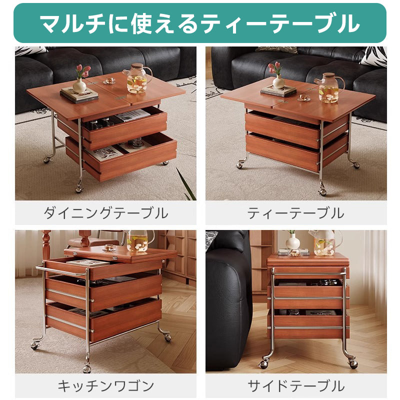Double drawer tea table