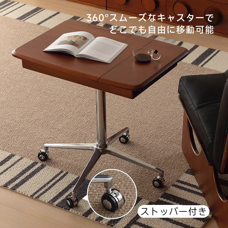Boxwood compact desk with casters
