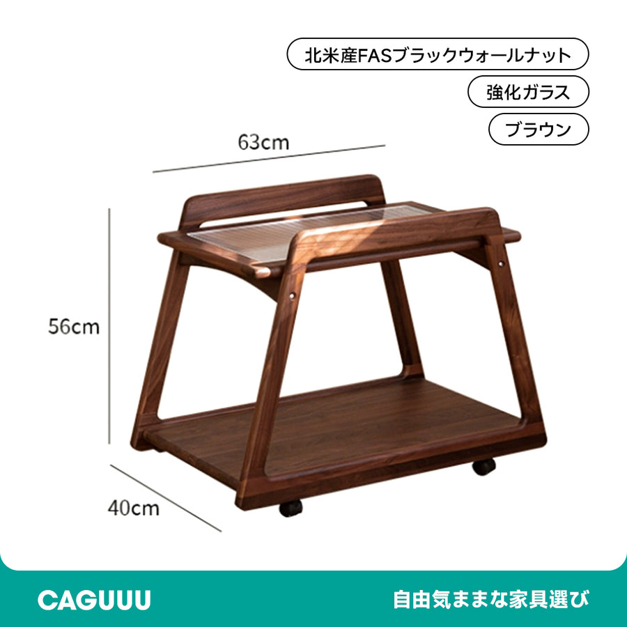 Walnut wood Natural wood side wagon with casters