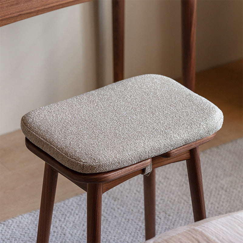 Walnut retro dresser stool