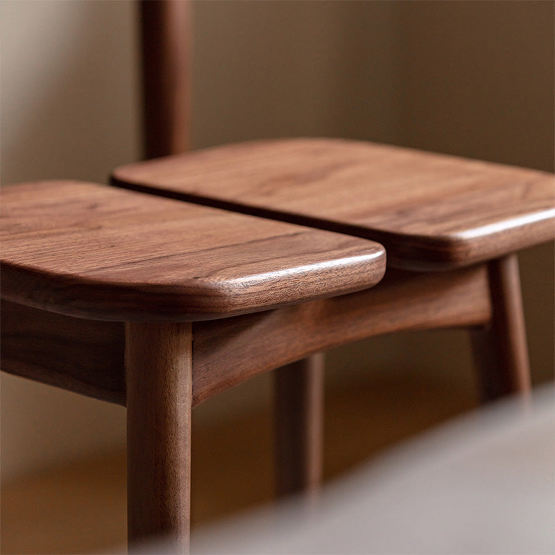 Walnut retro dresser stool
