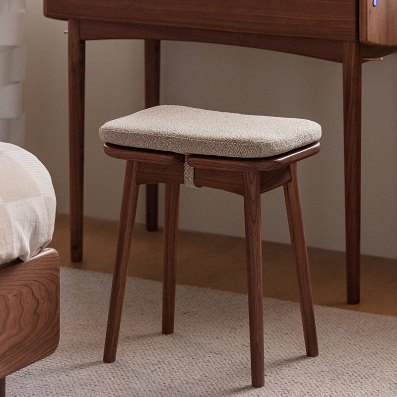 Walnut retro dresser stool