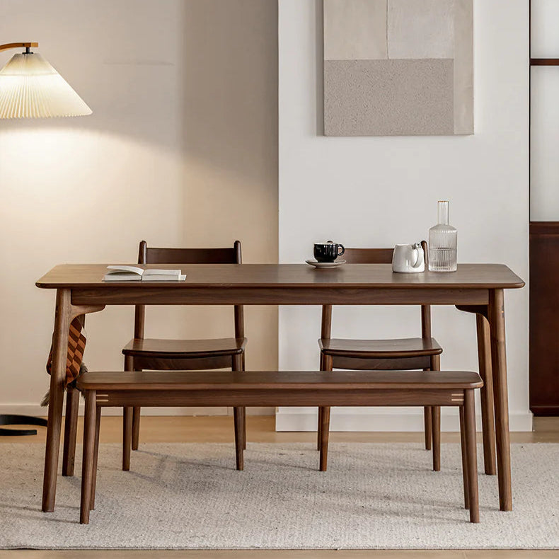 Walnut wood natural wood basic dining table