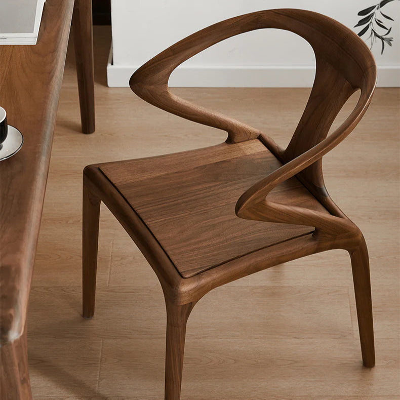 Walnut wood natural wood armchair