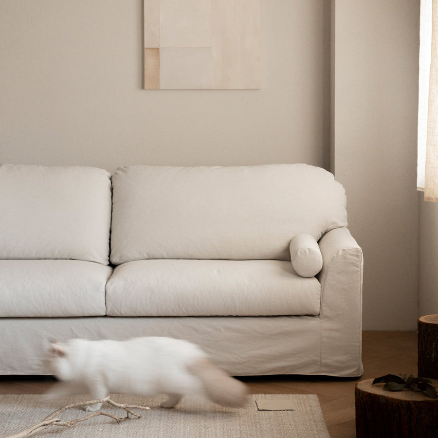 Natural style linen sofa