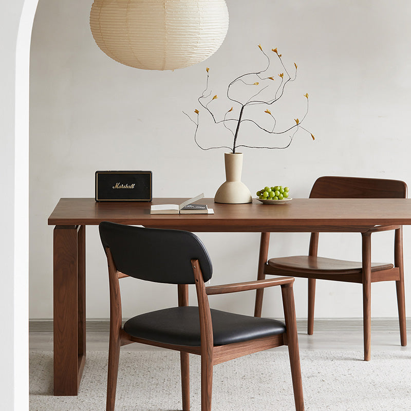 Walnut Scandinavian style wooden armchair