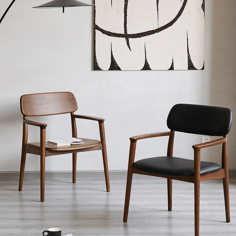 Walnut Scandinavian style wooden armchair