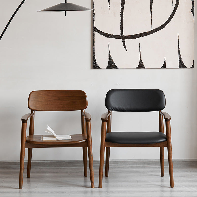 Walnut Scandinavian style wooden armchair