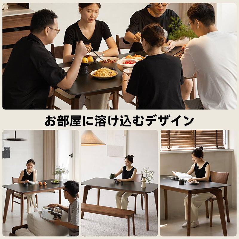 Walnut wood ceramic dining table