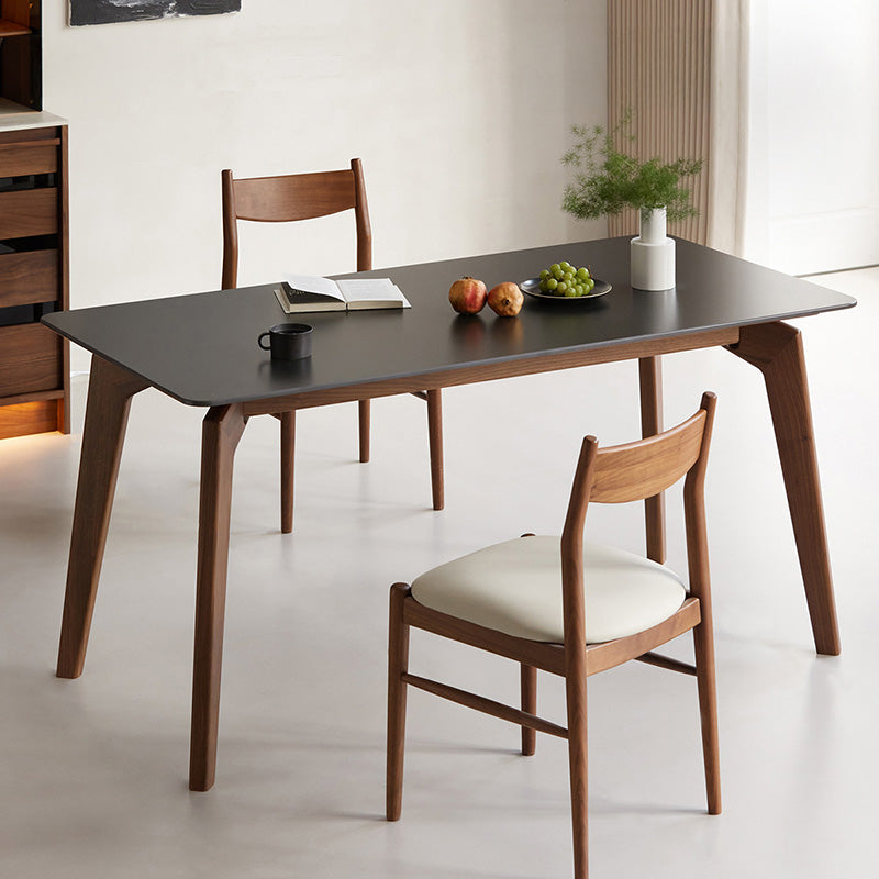 Walnut wood ceramic dining table