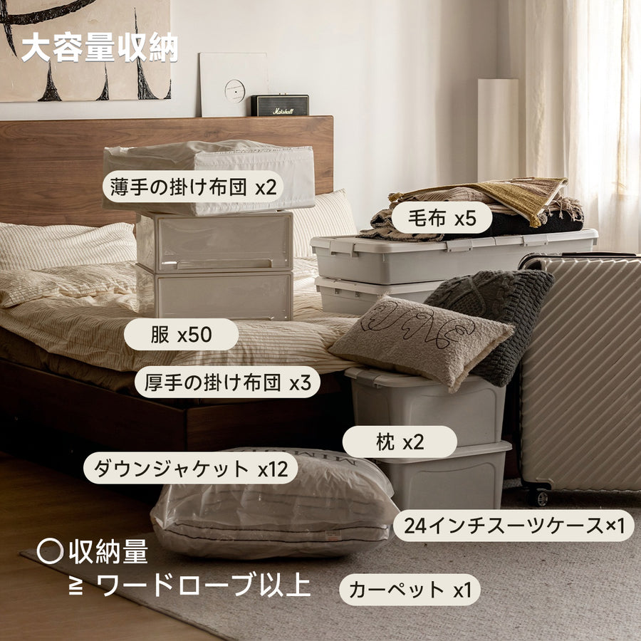Walnut wood box bed with large storage capacity