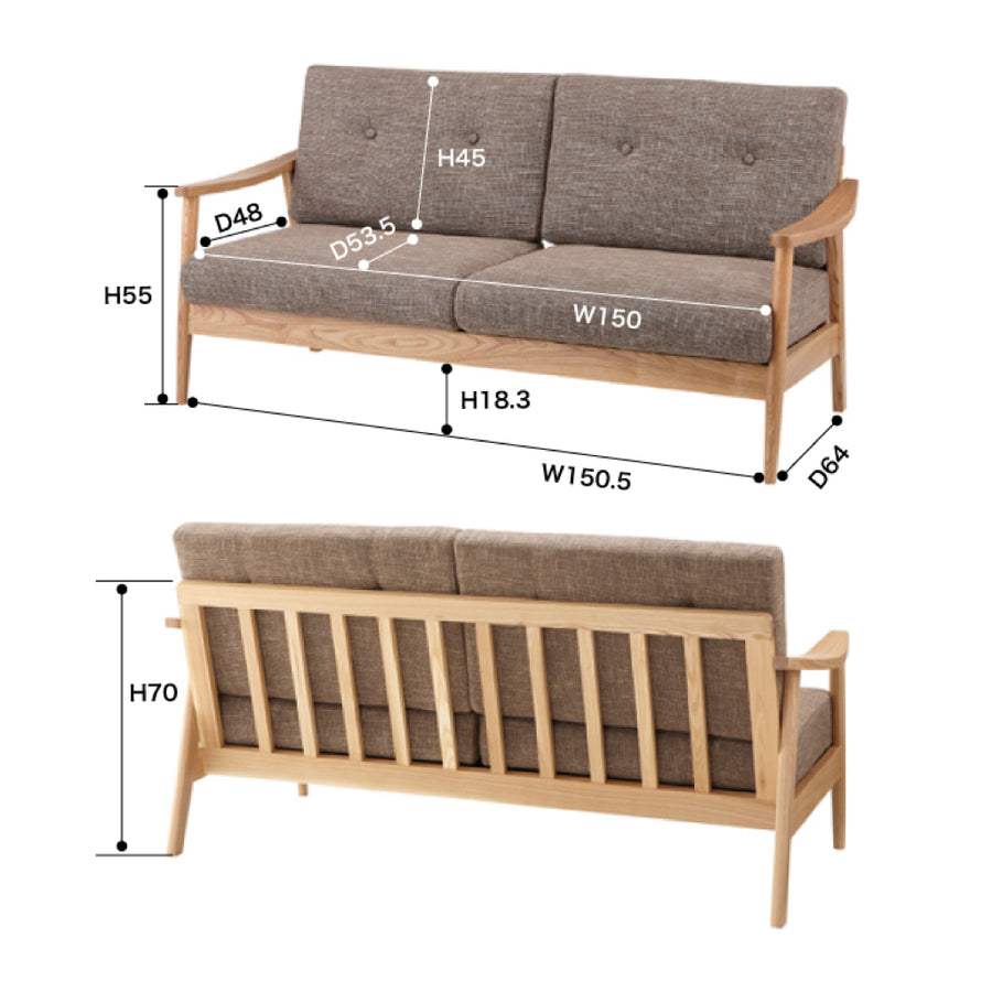 バッスム 3人掛 グリーン