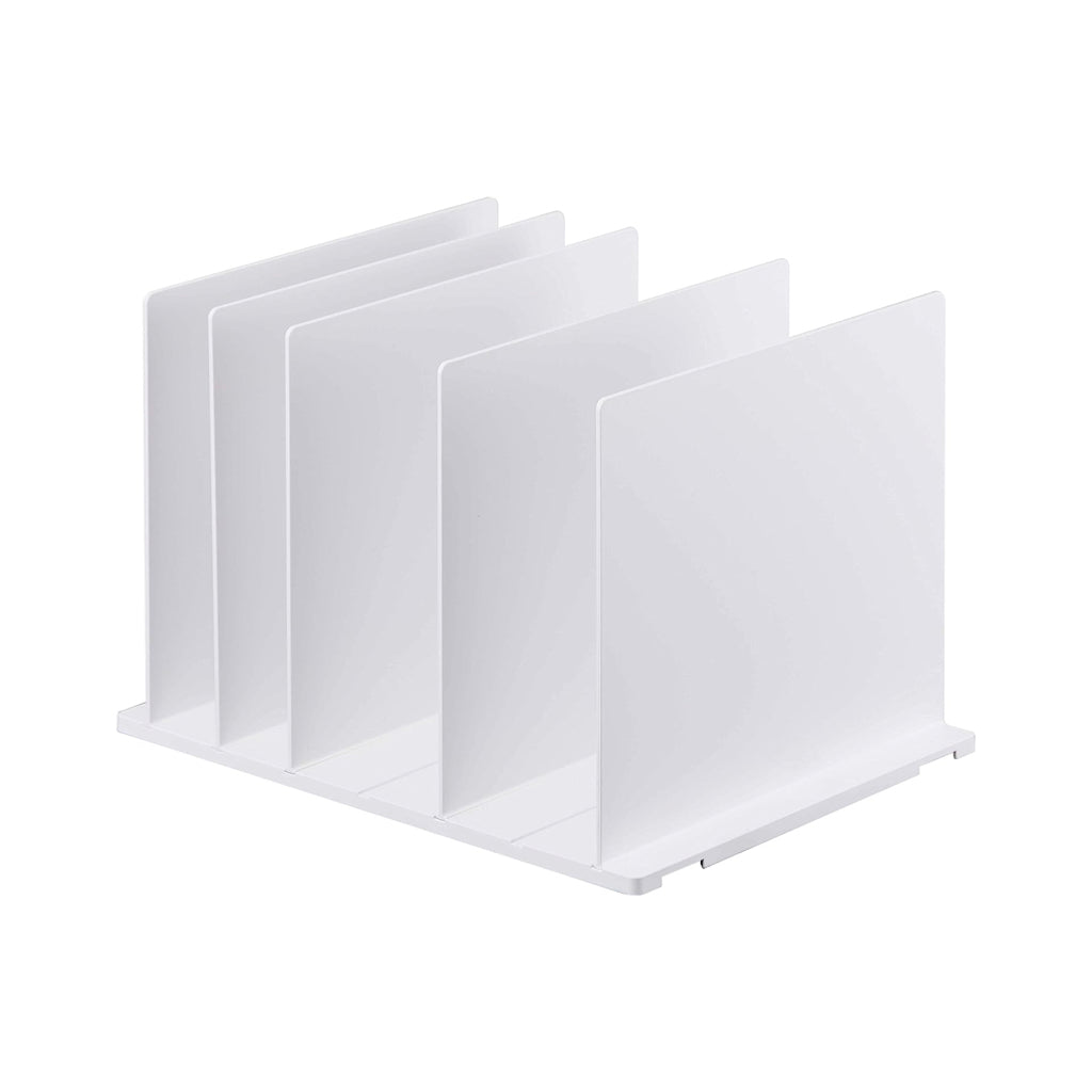 Paper bag storage stand with adjustable divider width