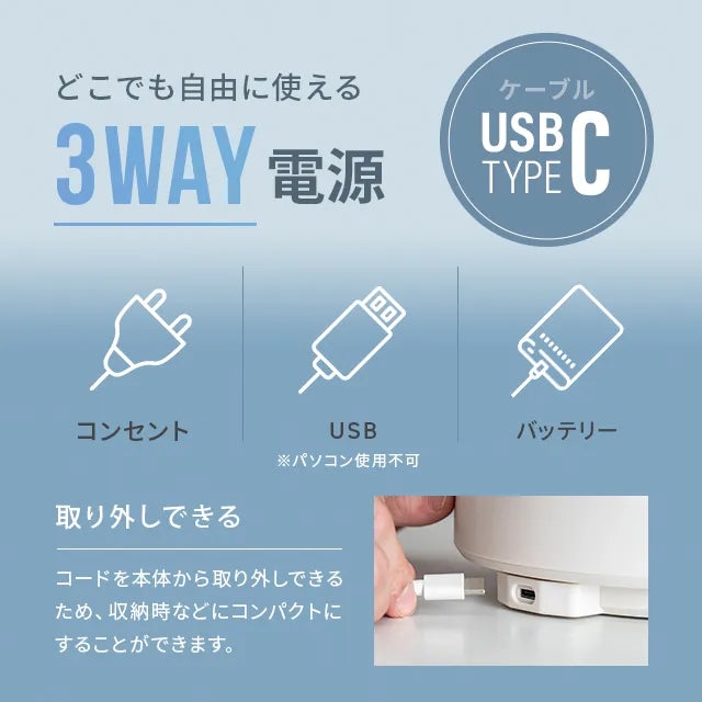 360°首振りサーキュレーター USB給電タイプ