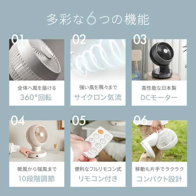 360°首振りサーキュレーター USB給電タイプ