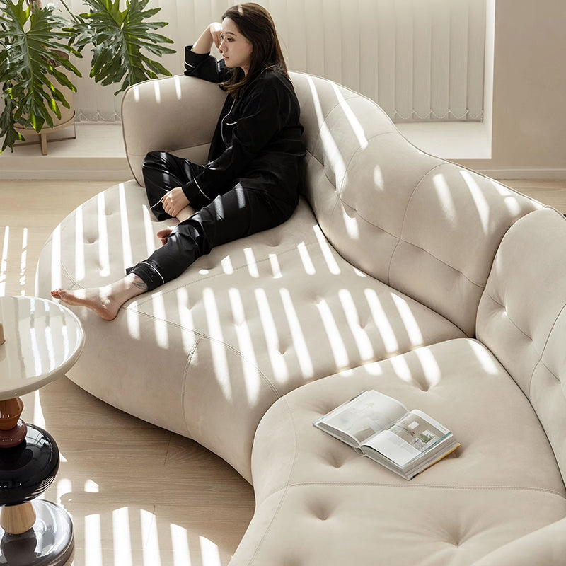 Luxury genuine leather modern living sofa