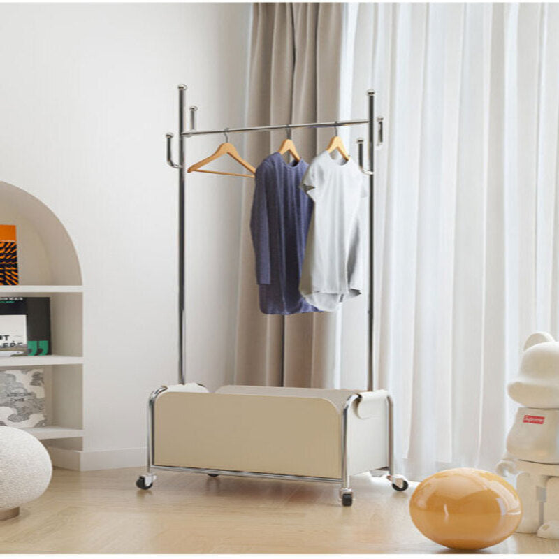 Rolling hanger rack with storage box