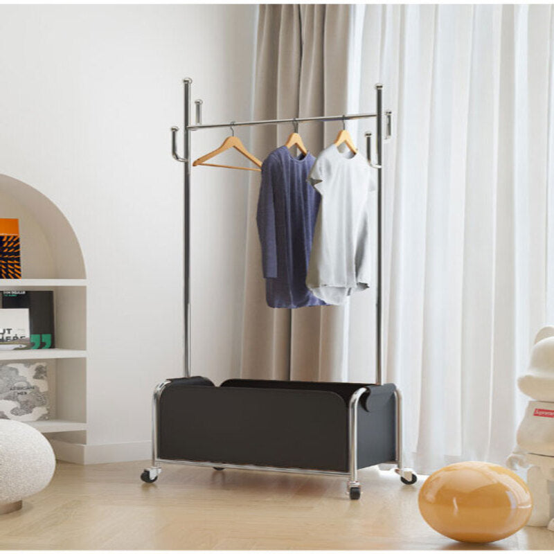 Rolling hanger rack with storage box