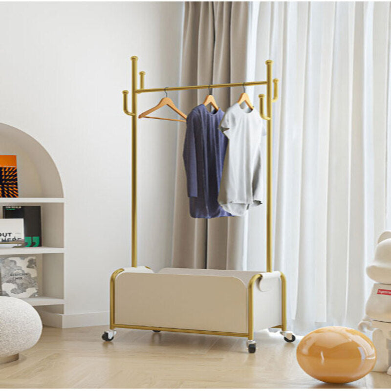 Rolling hanger rack with storage box