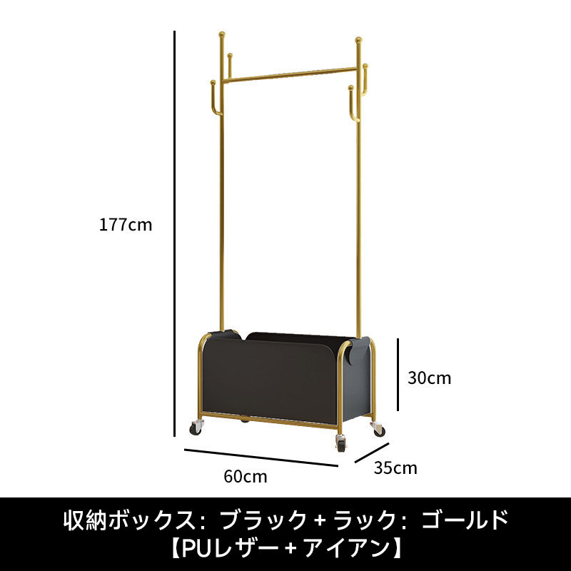 Rolling hanger rack with storage box