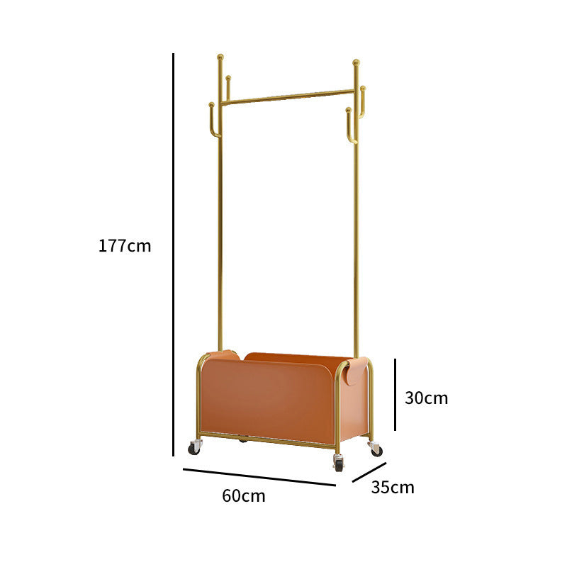 Rolling hanger rack with storage box