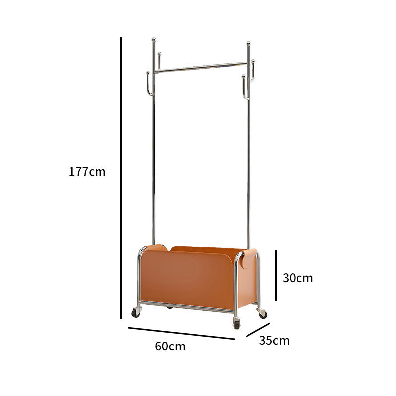 Rolling hanger rack with storage box