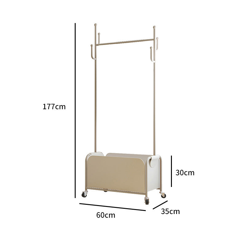 Rolling hanger rack with storage box