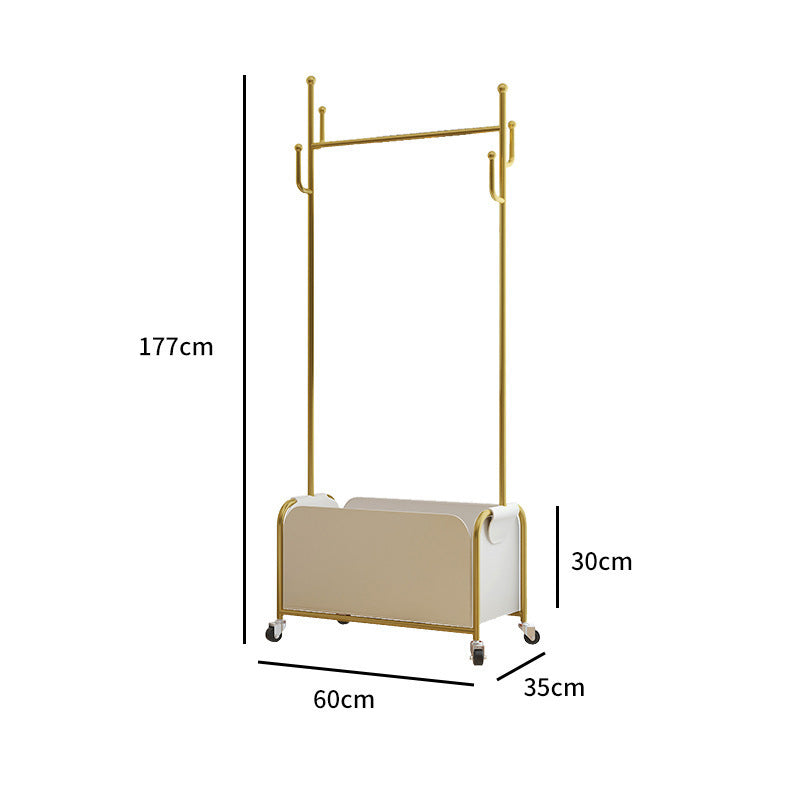 Rolling hanger rack with storage box