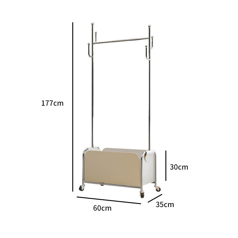 Rolling hanger rack with storage box