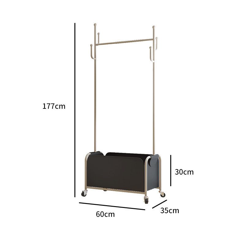 Rolling hanger rack with storage box