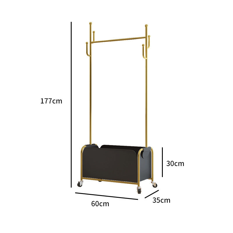 Rolling hanger rack with storage box