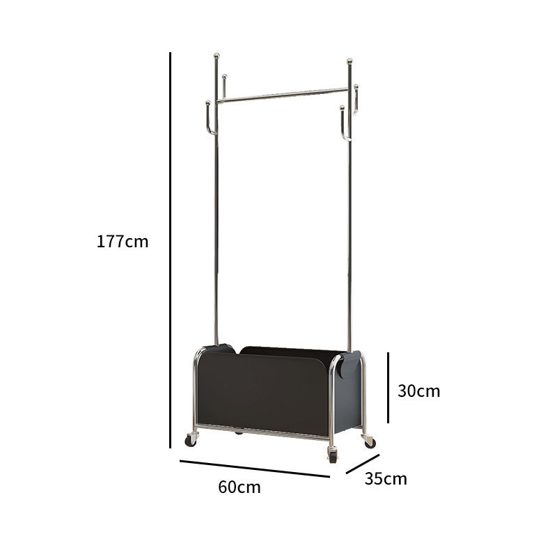 Rolling hanger rack with storage box