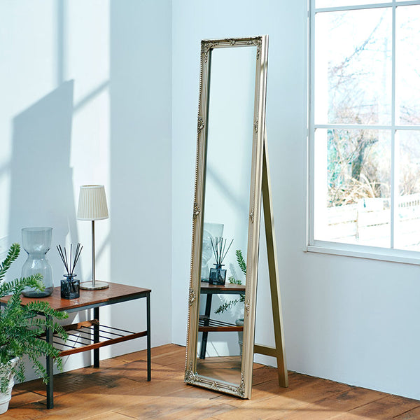 Antique style standing mirror, shatterproof