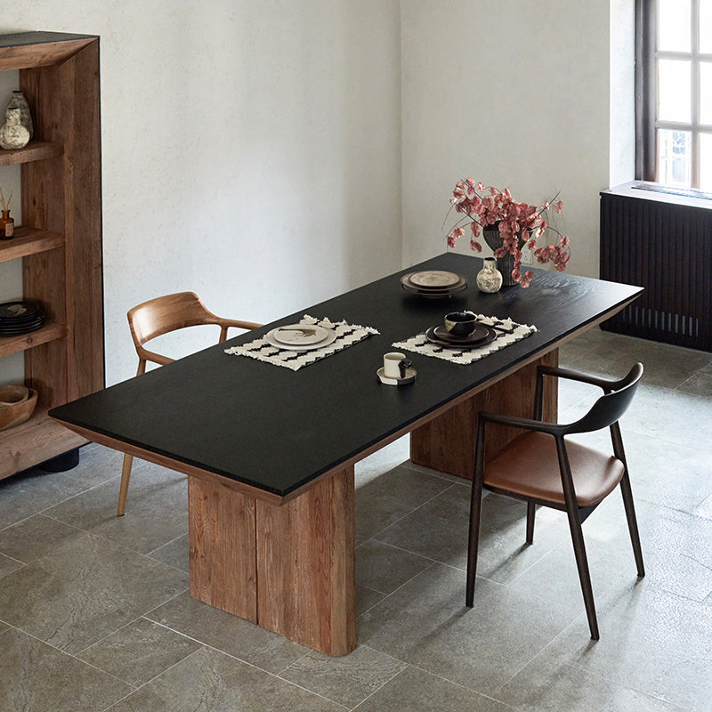 Natural wood dining table